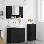 vidaXL Ensemble de mobilier de salle de bain avec tiroir 3 Pièces Noir