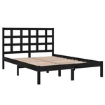 vidaXL Cadre de lit sans matelas noir 140x190 cm bois massif