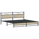 vidaXL Cadre de lit en métal sans matelas chêne sonoma 193x201 cm