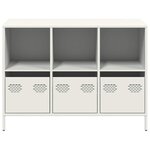 vidaXL Buffet blanc 101 5x39x73 5 cm acier laminé à froid