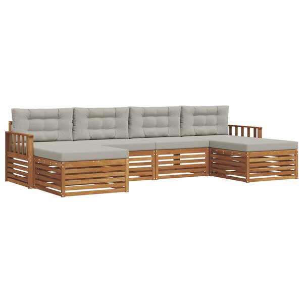 vidaXL Ensembles de canapés avec coussin 6 Pièces Gris Naturel et Clair