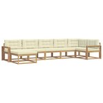 vidaXL Ensemble de canapés d'extérieur 7 pc Blanc et crème