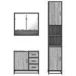 vidaXL Ensemble de meubles de salle de bain 3 Pièces Sonoma gris
