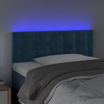 vidaXL Tête de lit à LED Bleu foncé 90x5x78/88 cm Velours