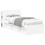 vidaXL Cabinet de Tête de Lit avec stockage Blanc Bois d'ingénierie