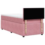 vidaXL Sommier à lattes de lit avec matelas Rose 100x200 cm Velours