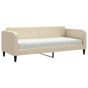 vidaXL Lit de jour avec matelas crème 80x200 cm tissu