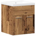 vidaXL Ensemble de mobilier de salle de bain 3 Pièces Bois Ancien
