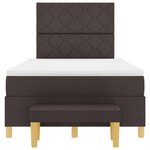 vidaXL Lit à ressorts avec matelas Marron foncé 120 x 190 cm tissu