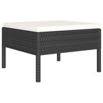 vidaXL Salon de jardin 6 Pièces avec coussins résine tressée noir