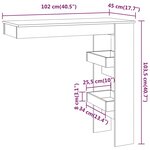 vidaXL Table bar mural Blanc Brillant 102x45x103 5cm Bois d'ingénierie