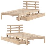 vidaXL Cadre de lit avec tiroirs sans matelas 100x200 cm
