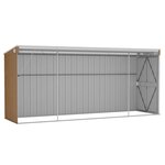 vidaXL Abri de jardin mural marron 118 x 382 x 178 cm Acier galvanisé
