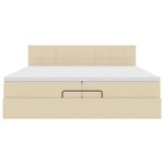 VidaXL Cadre de lit ottoman avec matelas crème 200x200 cm tissu