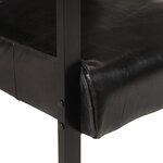 Vidaxl fauteuil 60x80x87 cm noir cuir de chèvre véritable