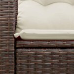 vidaXL Canapé de jardin avec coussins 2 places marron résine tressée