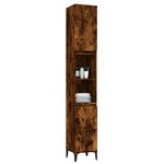 vidaXL Armoire de bain chêne fumé 30x30x190 cm bois d'ingénierie