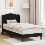 vidaXL Cadre de lit avec tête de lit Noir 90 x 190 cm Simili cuir