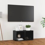 vidaXL Meuble TV Gris brillant 72x35x36 5 cm Aggloméré