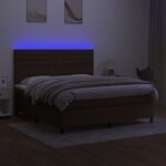 vidaXL Sommier à lattes de lit matelas et LED Marron foncé 160x200 cm