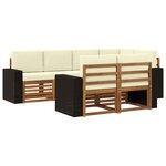 vidaXL Ensemble de canapés d'extérieur 7 pc Naturel et Crème Polyester