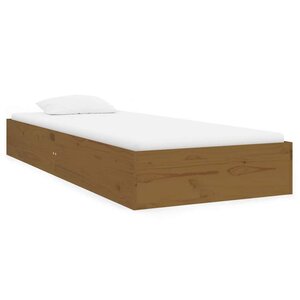 vidaXL Cadre de lit sans matelas marron miel bois massif 75x190 cm