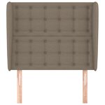 vidaXL Tête de lit avec oreilles Taupe 103x23x118/128 cm Tissu