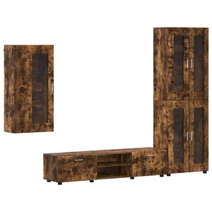 vidaXL Ensemble meuble TV FLORIN Chêne fumé Bois d'ingénierie