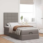 vidaXL Cadre de lit ottoman avec matelas taupe 100x200 cm tissu