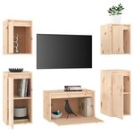 vidaXL Meubles TV 5 Pièces Bois massif de pin