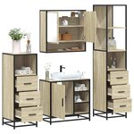 vidaXL Ensemble de meubles de salle de bain 4 Pièces chêne sonoma