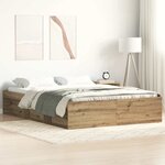 vidaXL Cadre de lit sans matelas chêne artisanal 140x200 cm