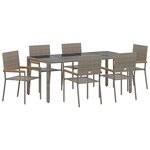 vidaXL Ensemble de salle à manger pour jardin 7 Pièces Gris