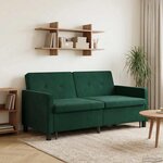 vidaXL Canapé-Lit Vert foncé Tissu
