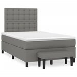 vidaXL Sommier à lattes de lit avec matelas gris foncé 120x190cm tissu