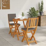 vidaXL Ensemble bistrot 3 Pièces Marron Bois d'acacia massif
