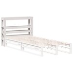 vidaXL Tête de lit avec étagères blanc 75 cm bois massif de pin