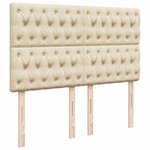 vidaXL Sommier à lattes de lit avec matelas Crème 140x200 cm Tissu