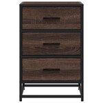 vidaXL Table de chevet chêne marron 40x34 5x60cm bois ingénierie métal