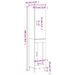 vidaXL Buffet haut Sonoma gris 34 5x34x180 cm Bois d'ingénierie