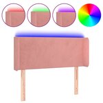 vidaXL Tête de lit à LED Rose 103x16x78/88 cm Velours