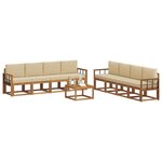 vidaXL Ensemble de canapés d'extérieur 9 Pièces Naturel et Beige