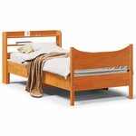 vidaXL Cadre de lit avec tête de lit cire marron 90x200 cm bois de pin