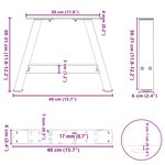 vidaXL Pieds de table basse en forme de A 2 pièces Anthracite 40 x (30-31) cm Acier