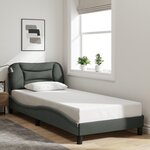 vidaXL Cadre de lit avec LED sans matelas Hvar gris foncé 80x200 cm tissu