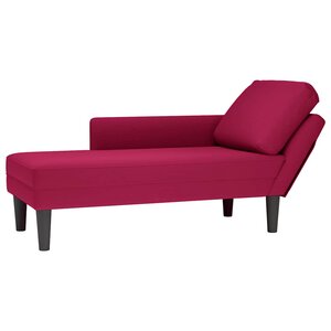 vidaXL Fauteuil long avec coussin et accoudoir droit rouge bordeaux