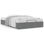 vidaXL Cadre de lit ottoman sans matelas gris foncé 120x190 cm tissu
