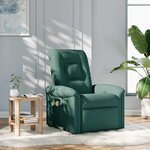 vidaXL Fauteuil de massage inclinable Vert foncé Tissu