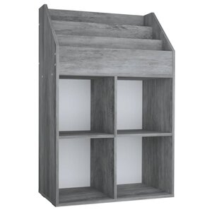 vidaXL Porte-revue pour enfants Gris béton 71x30x114cm Bois ingénierie