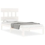 vidaXL Cadre de lit sans matelas blanc 90x200 cm bois de pin massif